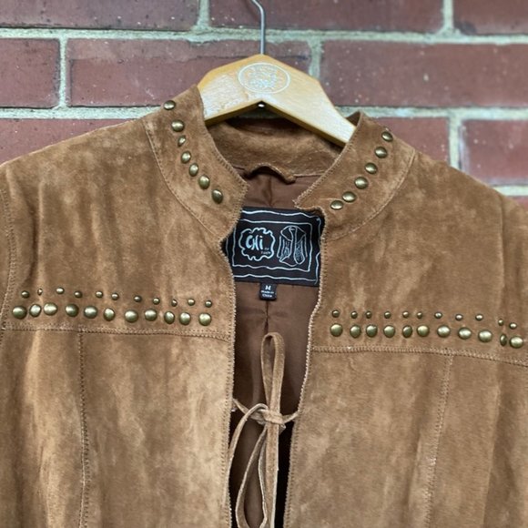 Chi by Falchi boho retro suede jacket, great vibe. - Picture 2 of 8
